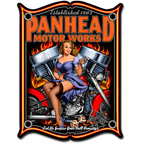 Panhead Metal Sign - 14" x 19"