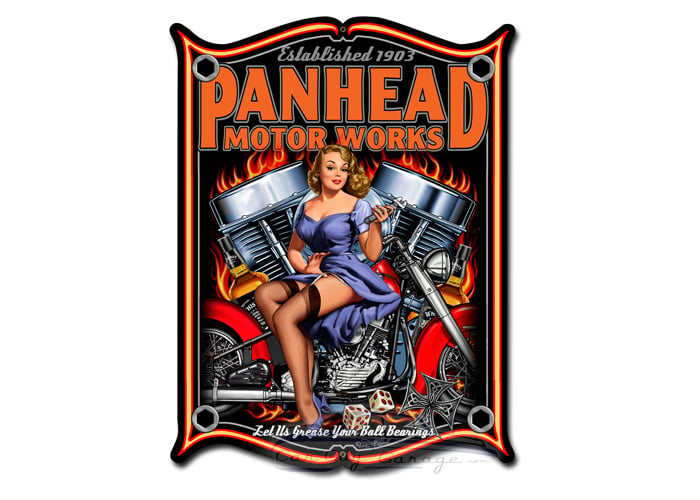 Panhead Metal Sign - 14" x 19"