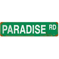 Paradise Road Metal Sign - 20" x 5"