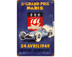 Paris Grand Prix Metal Sign - 16" x 24"