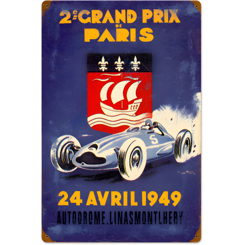Paris Grand Prix Metal Sign - 16" x 24"