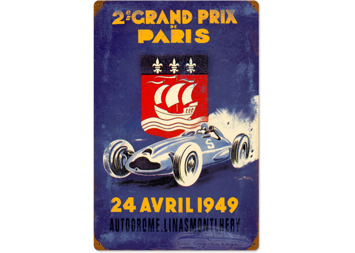 Paris Grand Prix Metal Sign - 16" x 24"