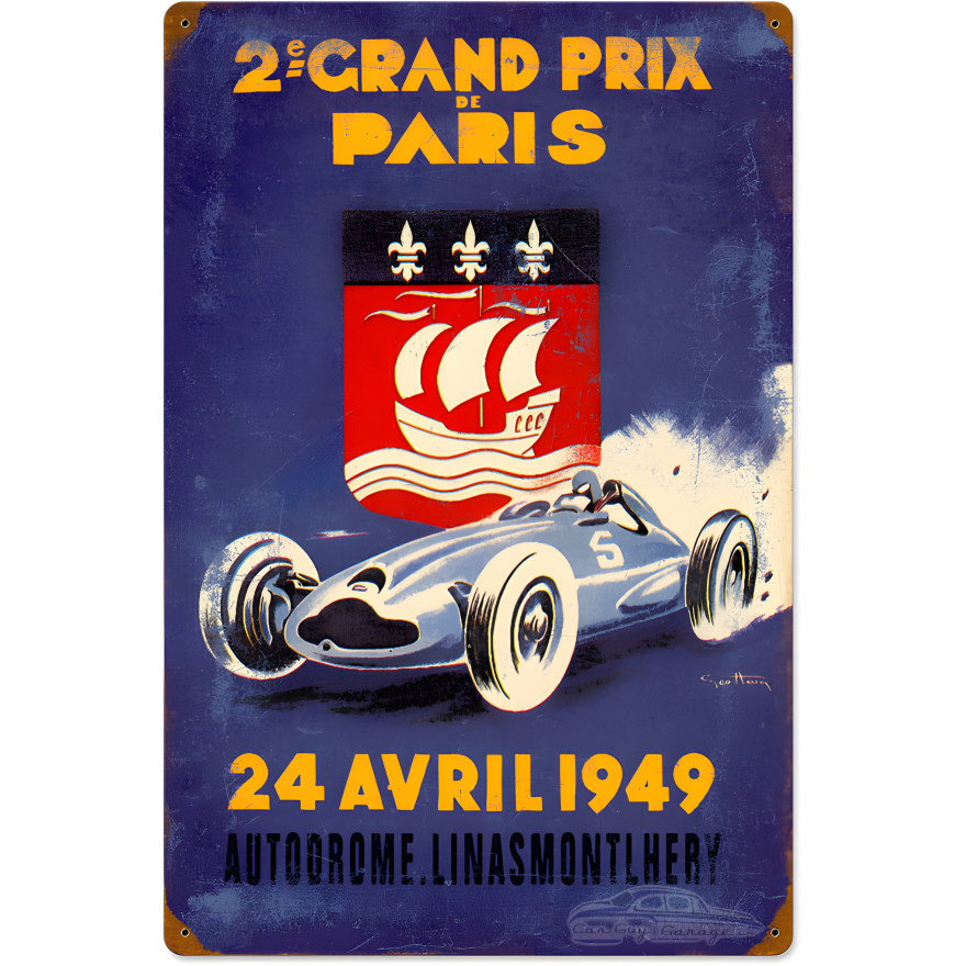 Paris Grand Prix Metal Sign - 16" x 24"