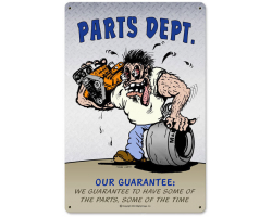 Parts Department Metal Sign - 12" x 18"