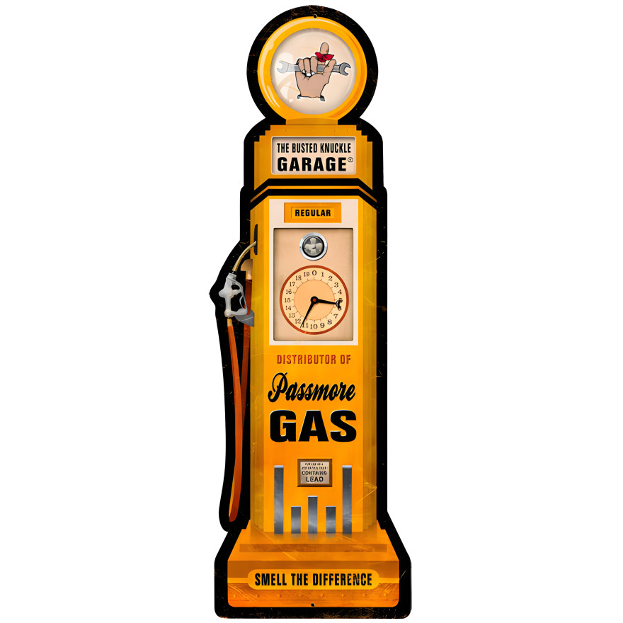 Passmore Gas Pump Sign - 7" x 24"