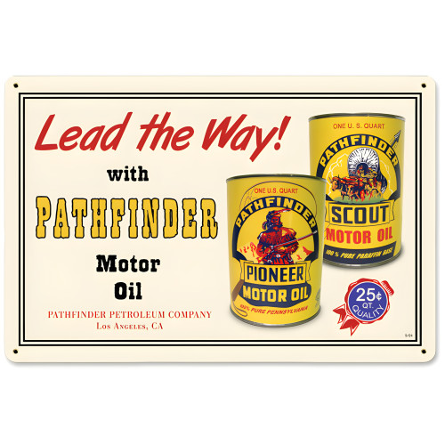 Pathfinder Oil Metal Sign - 18" x 12"