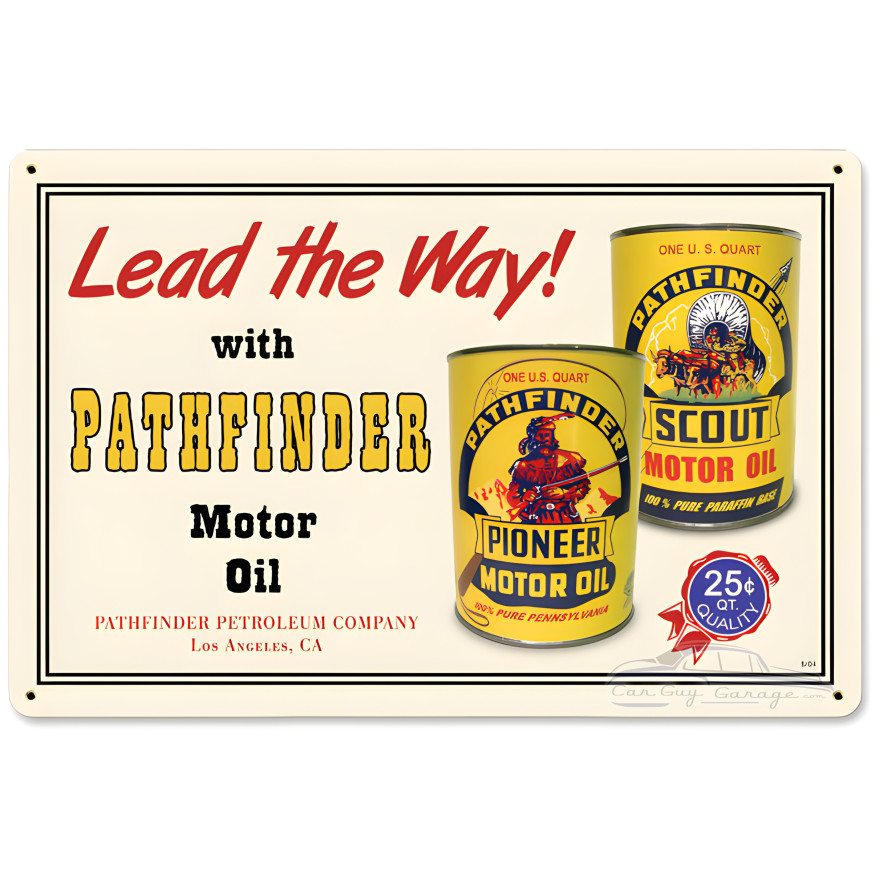 Pathfinder Oil Metal Sign - 18" x 12"