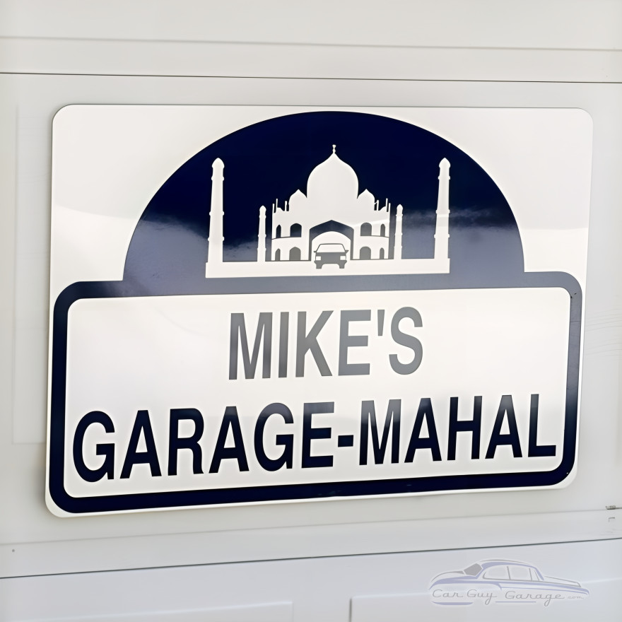 Personalized Metal Garage-Mahal Sign with Custom Name