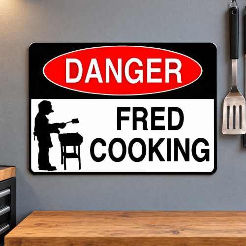 Custom BBQ Sign - Personalized Danger Aluminum Grill Plaque