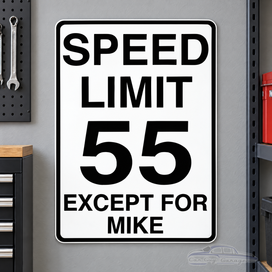 Personalized Speed Limit Sign - Custom Aluminum Garage Decor