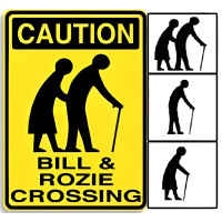 Personalized Aluminum Old People Crossing Sign