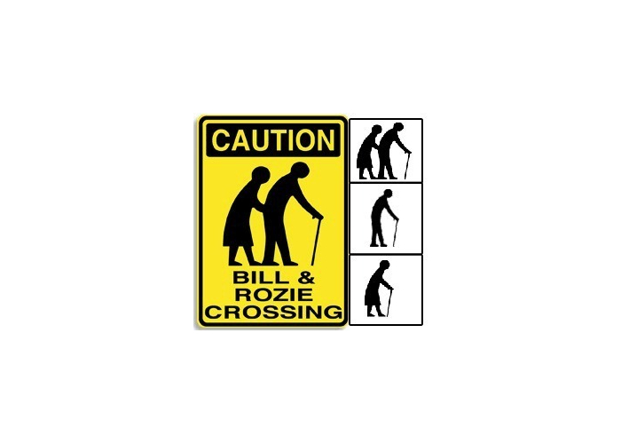 Personalized Aluminum Old People Crossing Sign
