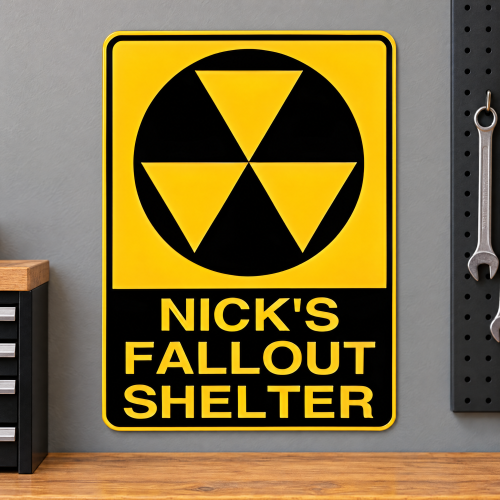 Personalized Fallout Shelter Aluminum Sign Replica