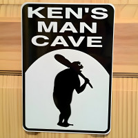 Personalized Man Cave Sign - Caveman Silhouette, Weatherproof Metal