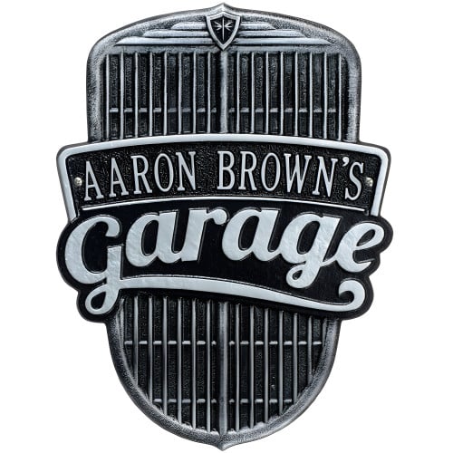 Personalized Cast Aluminum Car Grille Garage Plaque