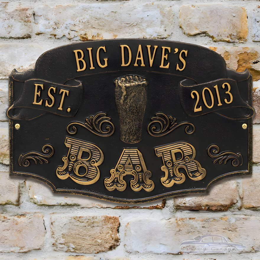 Personalized Cast Aluminum Established Bar Plaque Personalized Cast Aluminum Established Bar Plaque