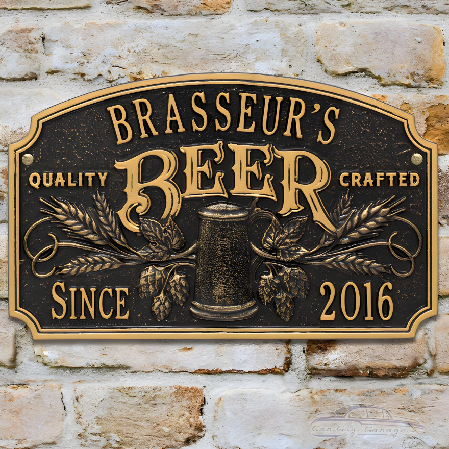 Personalized Cast Aluminum Quality Crafted Beer Arch Plaque Personalized Cast Aluminum Quality Crafted Beer Arch Plaque