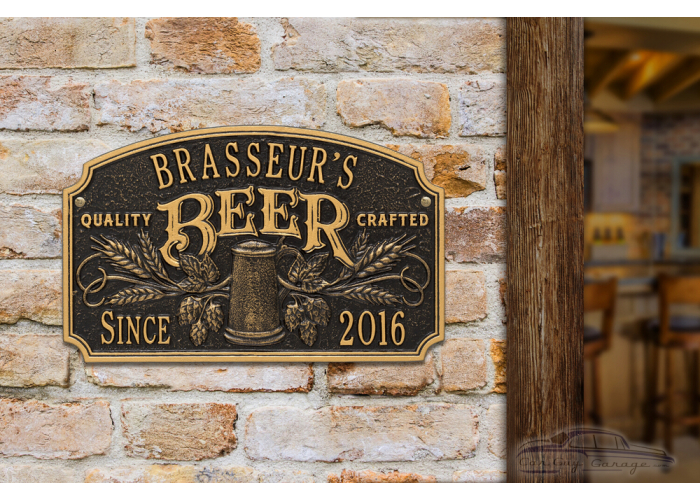 Personalized Cast Aluminum Quality Crafted Beer Arch Plaque