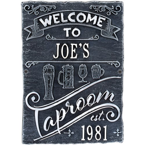 Personalized Cast Aluminum Tap Room Brew Pub Plaque