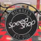 Personalized Aluminum 2 Sided Speed Shop Plaque with Bracket Personalized Aluminum 2 Sided Speed Shop Plaque with Bracket