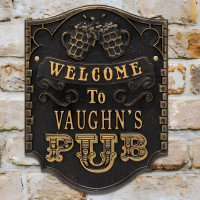 Personalized Cast Aluminum Pub Welcome Plaque (Indoor/Outdoor)