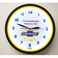 Chevrolet Dealership Showroom Neon Clock, Personalized - 20" Round