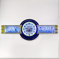 72" wide Personalized Chevrolet Time Neon Clock Sign