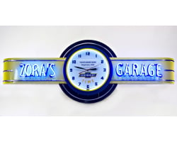 72" wide Personalized Chevrolet Time Neon Clock Sign