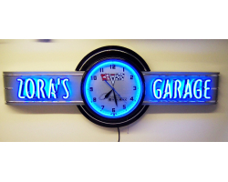 72" wide Personalized Corvette Stingray Neon Clock Sign