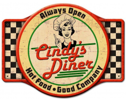 Personalized Diner Metal Sign - 24" x 18"