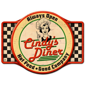 Personalized Diner Metal Sign - 24" x 18"