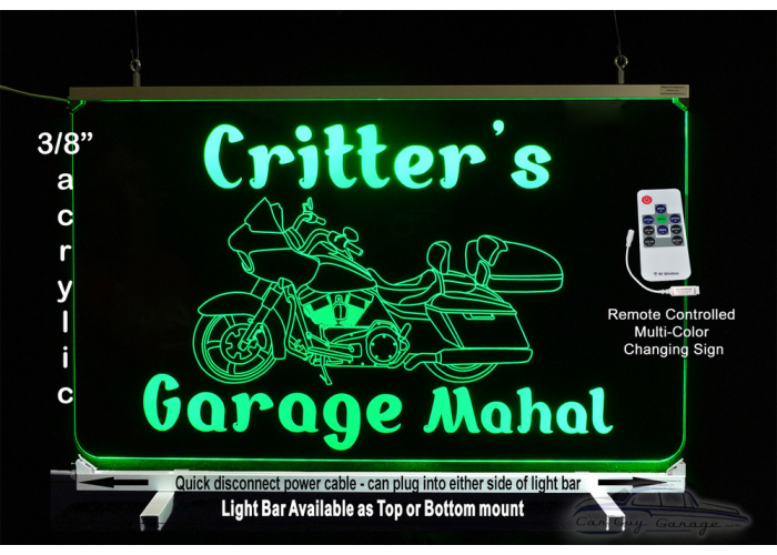 Personalized LED Color Changing Cruiser Motorcycle Sign