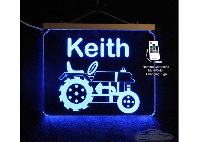 Personalized LED Color Changing Tractor Sign