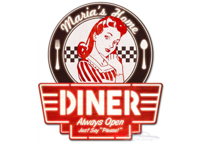Personalized Mom's Home Diner Metal Sign
