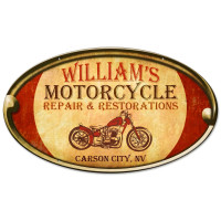 Personalized Motorcycle Repair Metal Sign - 24" x 14"