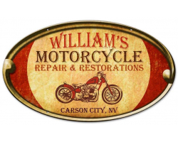 Personalized Motorcycle Repair Metal Sign - 24" x 14"