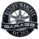 Personalized Cast Aluminum Racing Wheel Garage Plaque