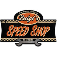 Personalized Speed Shop Metal Sign - 23" x 15"