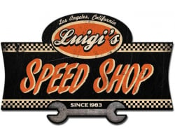 Personalized Speed Shop Metal Sign