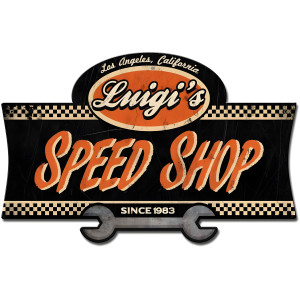 Personalized Speed Shop Metal Sign - 23" x 15"