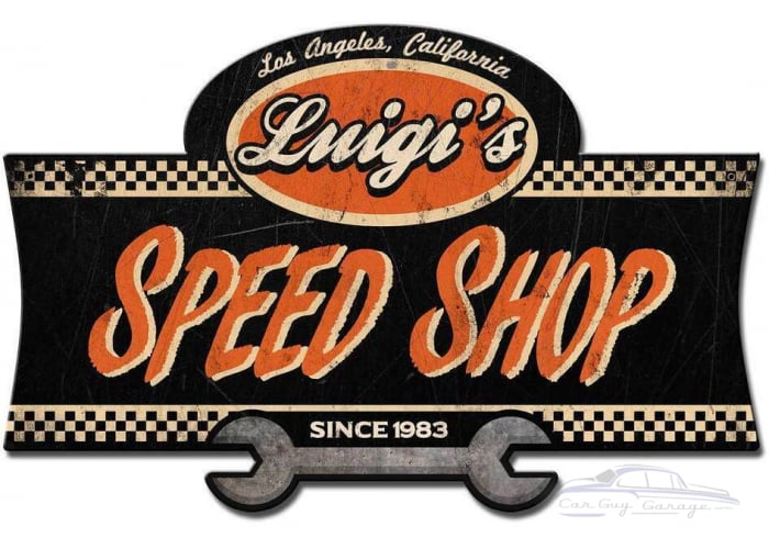 Personalized Speed Shop Metal Sign - 23" x 15"