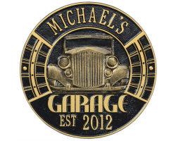 Personalized Cast Aluminum Vintage Car Garage Plaque
