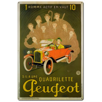 Peugeot Quadrilette Metal Sign - 24" x 36"