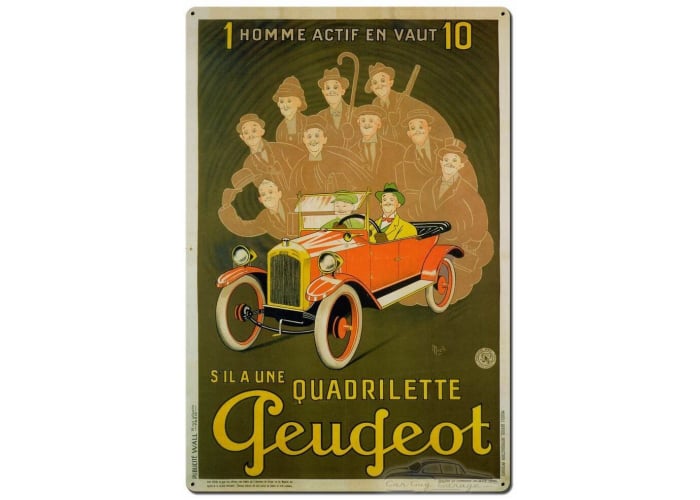 Peugeot Quadrilette Metal Sign