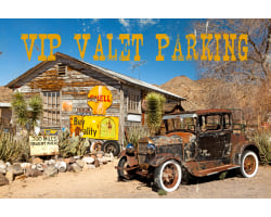 Photo Valet Parking with Wood Frame Sign