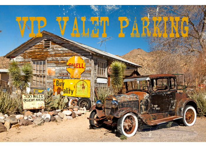 Photo Valet Parking with Wood Frame Sign