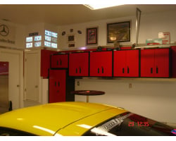 Red Steel Cabinets