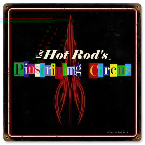 Pinstripe Circus Metal Sign - 12" x 12"