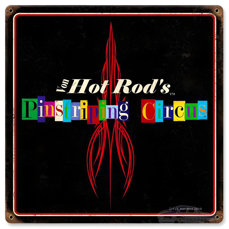 Pinstripe Circus Metal Sign - 12" x 12"