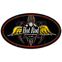 Pinstripe Oval Metal Sign - 24" x 14"